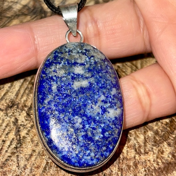 Pretty Dark Blue Lapis Lazuli Pendant 2” - Picture 8 of 13